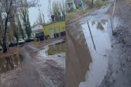 Жительниц Воронежа неприятно удивило состояние дороги рядом с детским садиком