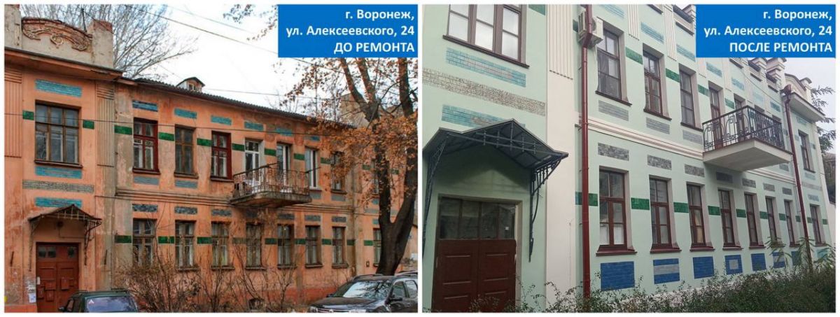 В Воронеже спасли от разрушения фасада исторический Дом купца Тихона Лагутина