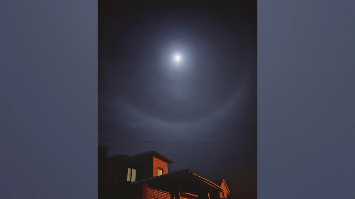 Воронежцы поделились кадрами лунного гало