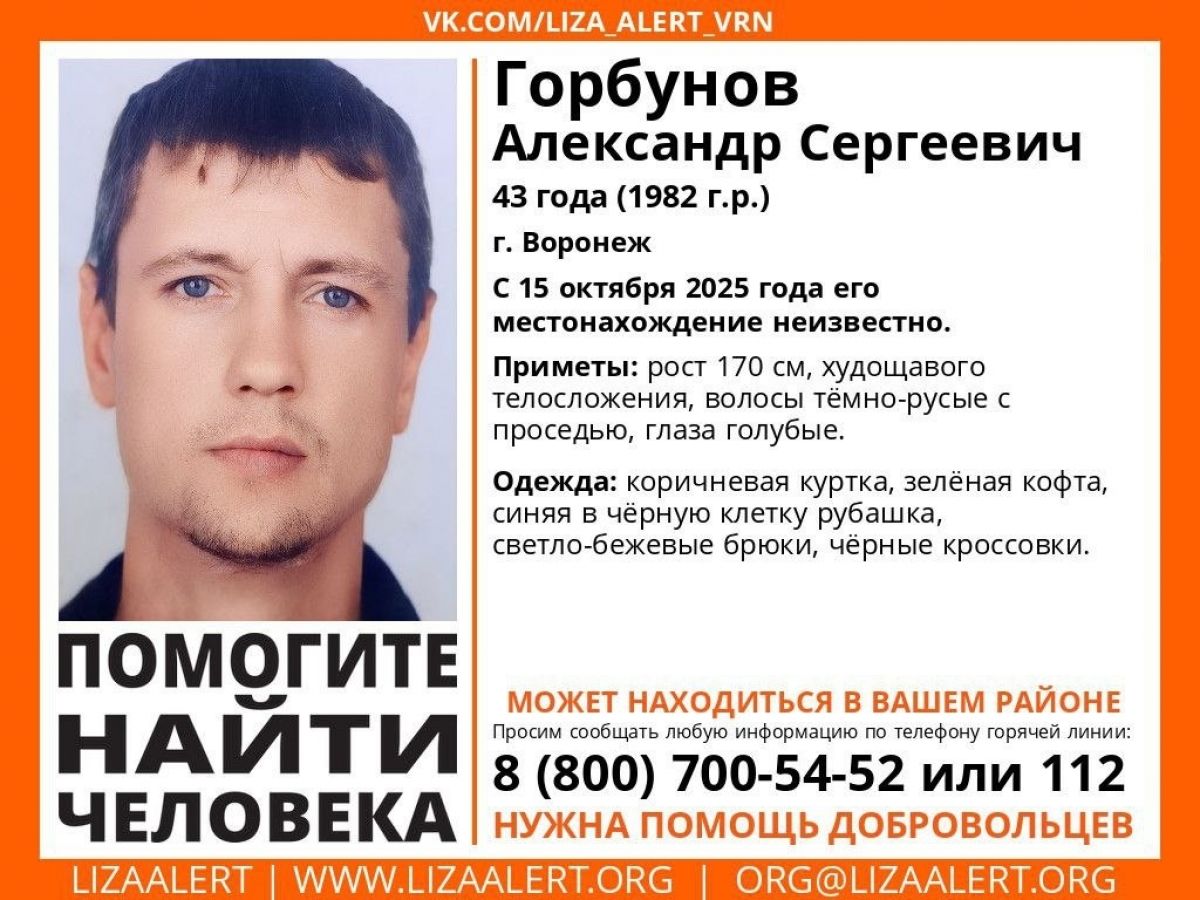 В Воронеже начались поиски пропавшего месяц назад местного жителя