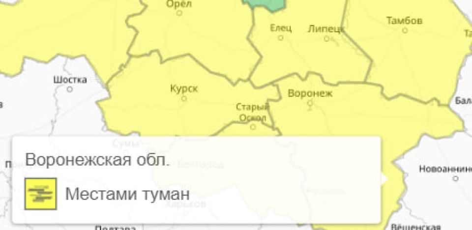 Туман вновь укутает Воронеж и область