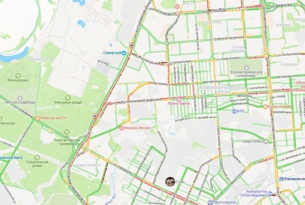 В жуткой пробке на окружной встречают утро жители Коминтерновского района Воронежа