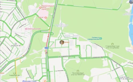 На въезде в Воронеж через Московский проспект вновь появилась пробка