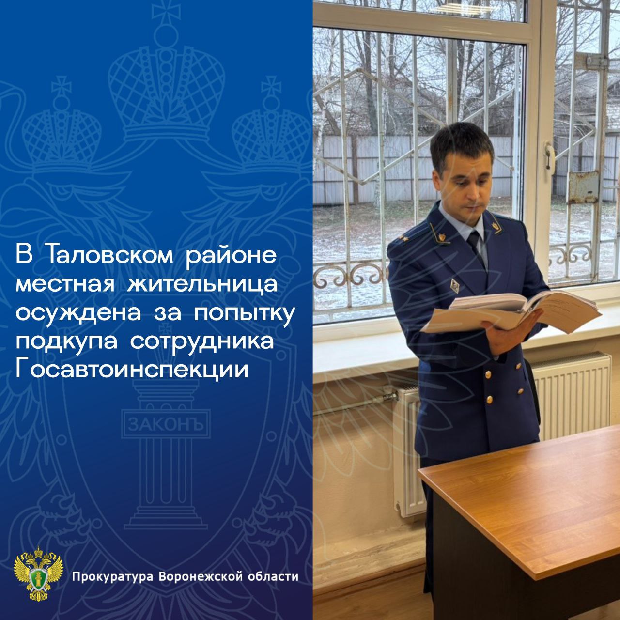 Жительница Таловского района, которую остановили сотрудники Госавтоинспекции за управление транспортным средством в состоянии опьянения, решила откупиться с помощью взятки