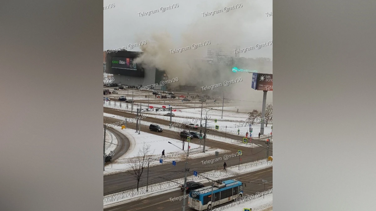 В Воронеже начался пожар в ТРК «Арена», посетителей эвакуируют