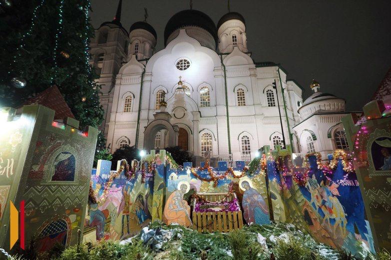 Как прошла рождественская служба в Благовещенском соборе