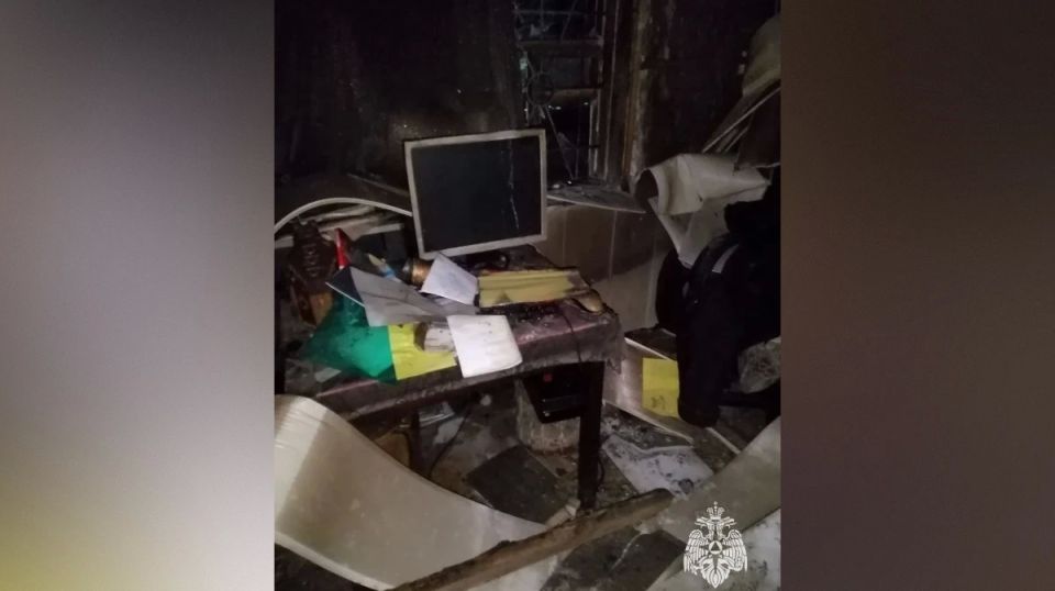 Появились фотографии с места пожара в хуторе Каменка Воронежской области