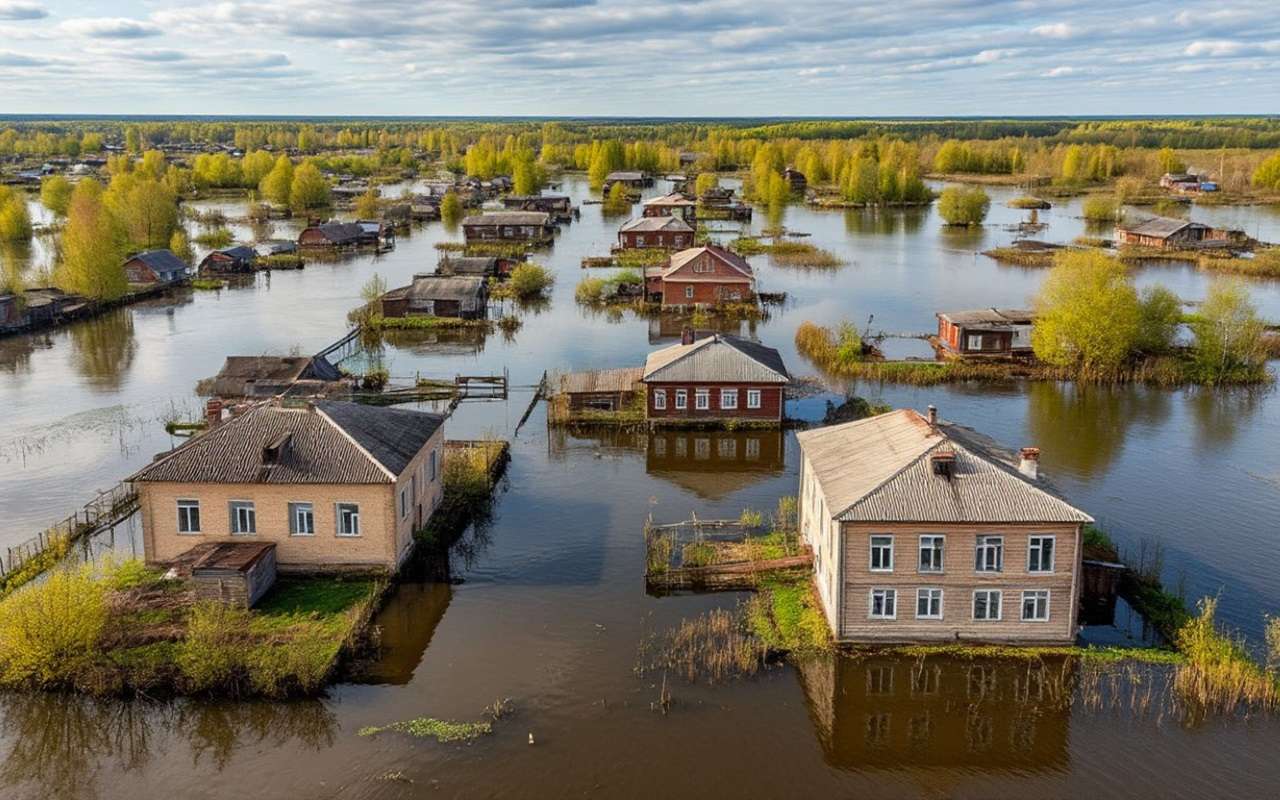 В пяти районах Воронежской области затопило жилые дома, приусадебные участки и переправу в связи с выпадением обильных осадков