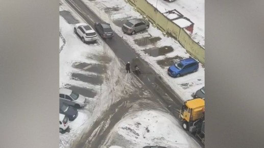 В воронежском микрорайоне Боровое женщина заблокировала мусоровозу проезд коляской: видео