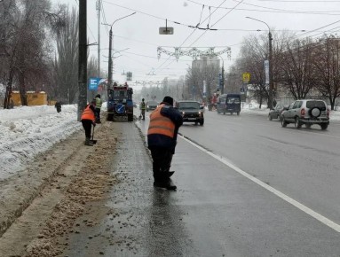 #уборка_Воронежа днем 26 февраля