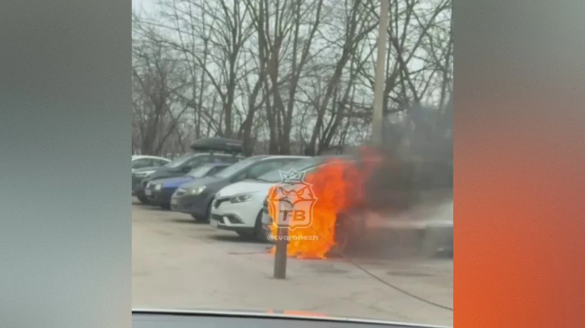 В Центральном районе Воронежа вспыхнул автомобиль