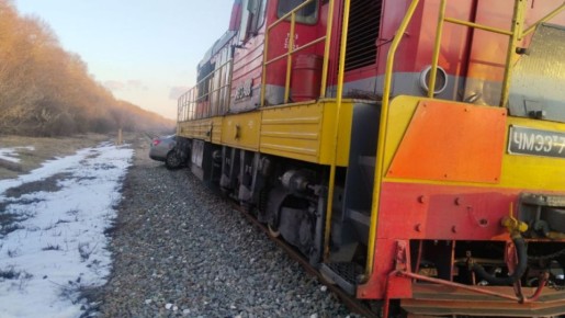 Водитель легковушки погибла при столкновении авто с тепловозом в Воробьевском районе