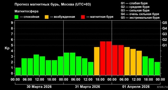 Магнитная буря накроет Воронежскую область в ночь со вторника на среду