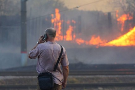 Человек пострадал в ночном пожаре в девятиэтажке в Воронежe
