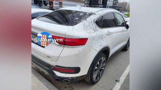 В воронежском ЖК «Лазурный» над машиной взорвался фонарь