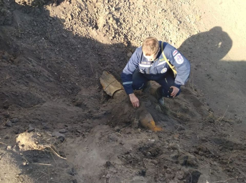 На подрывной площадке в Каширском районе уничтожили 50-миллиметровую мину времен Второй мировой войны