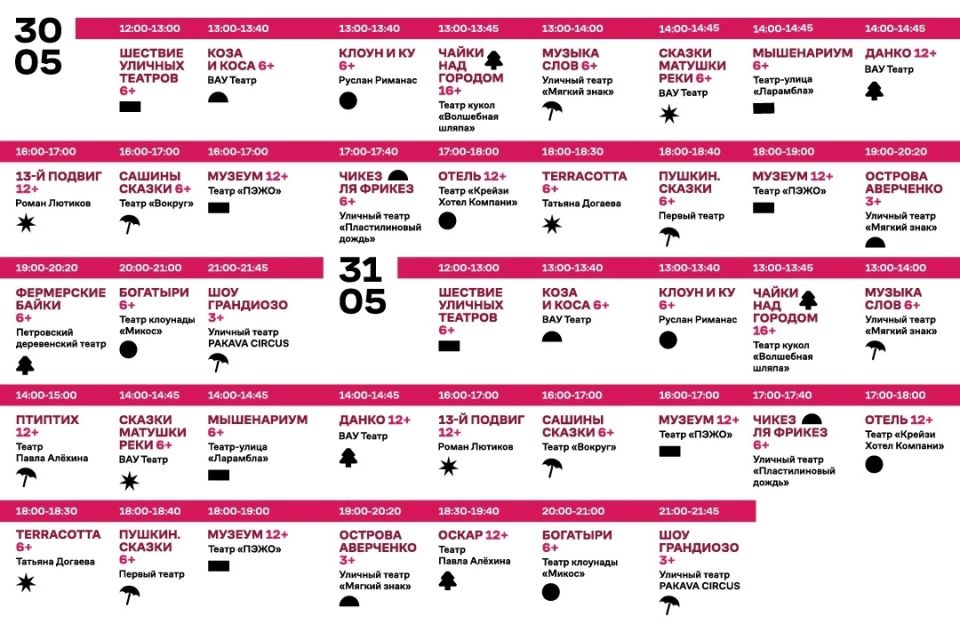Фестиваль уличных театров (6+) пройдет в Воронеже 30 и 31 мая!