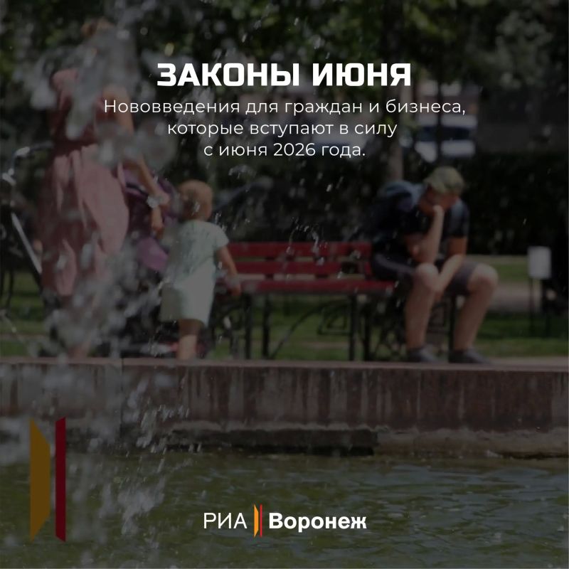 Обзор РИА «Воронеж». Какие законы вступают в силу в июне 2026 года