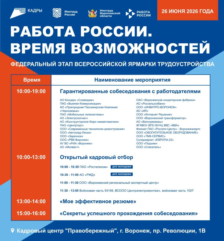 Программа федерального этапа Ярмарки - 2026