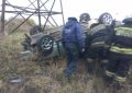 Автомобиль превратился в груду металла после опрокидывания под Воронежем, пострадал пенсионер