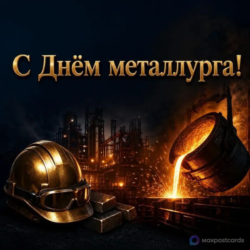Уважаемые коллеги!. От имени министерства промышленности и транспорта Воронежской области примите самые искренние поздравления с профессиональным праздником — Днем металлурга!
