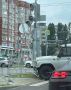 УАЗик, снёсший светофор, стал причиной пробки в Воронеже