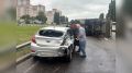 Грузовик MAN перевернулся на Московском проспекте в Воронеже