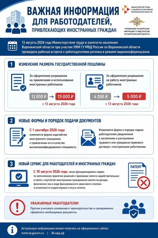 В Воронежской области прошла рабочая встреча полицейских с работодателями, привлекающими иностранных сотрудников к труду