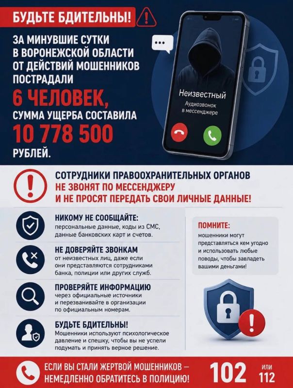 Пенсионерка из Бутурлиновки отдала мошенникам 9,5 млн рублей под предлогом защиты от обвинений в терроризме