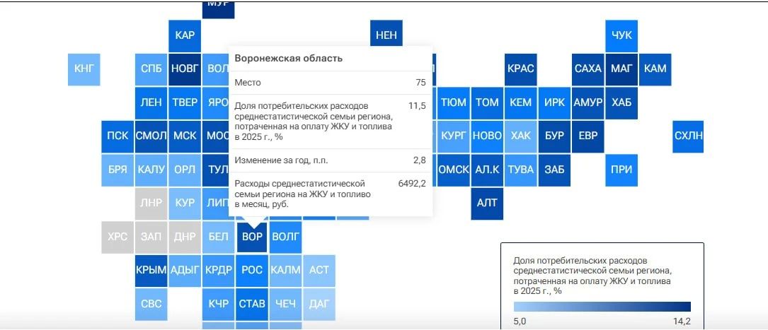 Воронежцам приходится отдавать за «коммуналку» и бензин почти 6,5 тысяч рублей в месяц