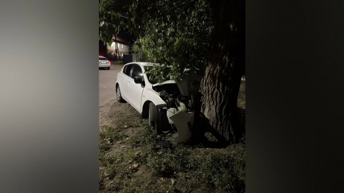 В Воронеже Mazda врезалась в дерево: пострадали 3 человека