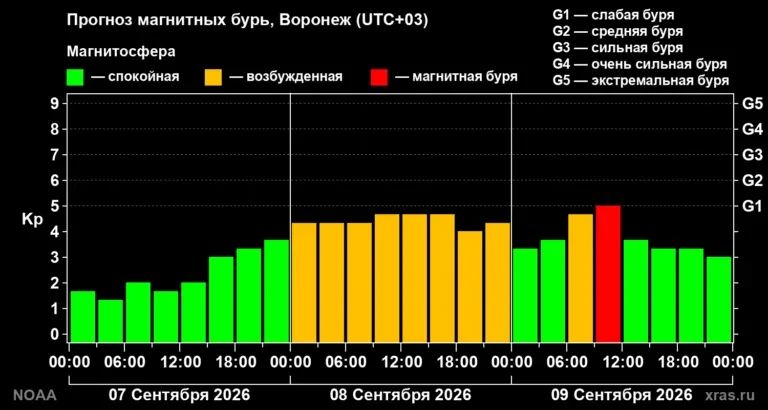 Магнитная буря накроет Воронеж на этой неделе