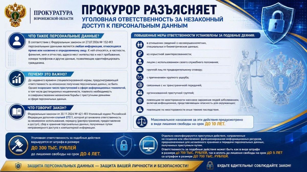 Уголовная ответственность за незаконный доступ к персональным данным
