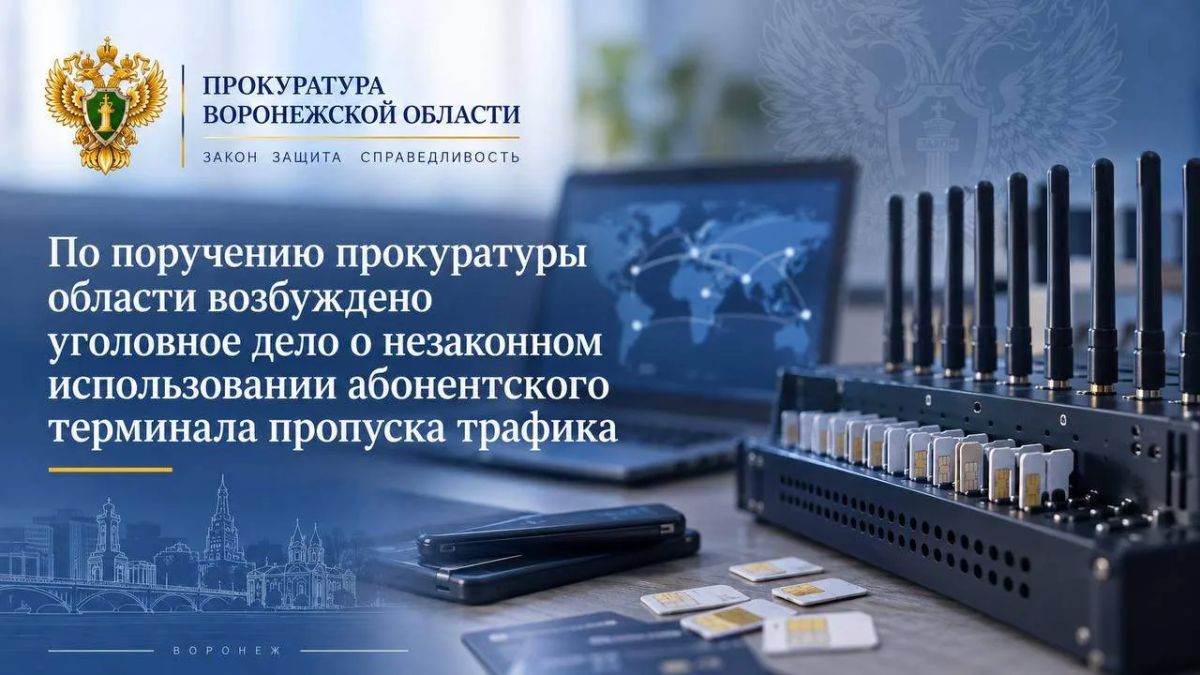 По поручению прокуратуры области возбуждено уголовное дело о незаконном использовании абонентского терминала пропуска трафика
