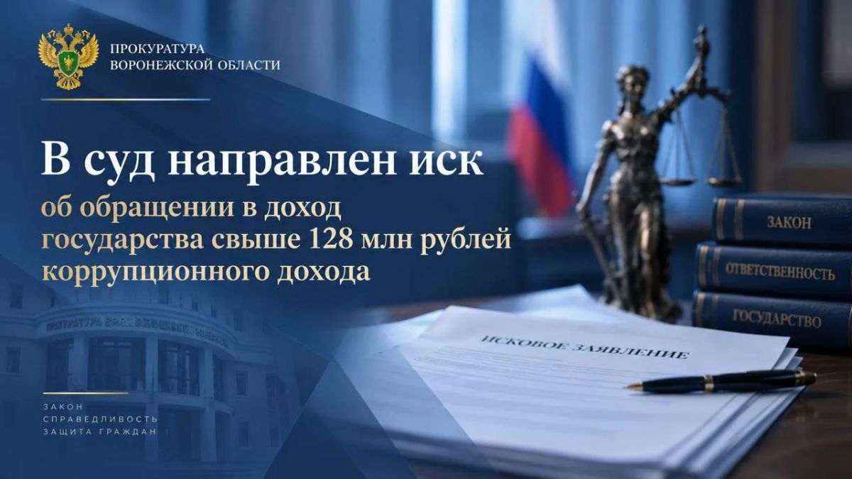В суд направлен иск об обращении в доход государства свыше 128 млн рублей коррупционного дохода