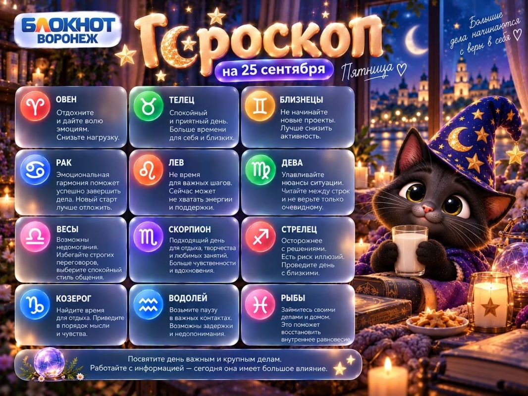 А вот и черная кошечка со своим гороскопом