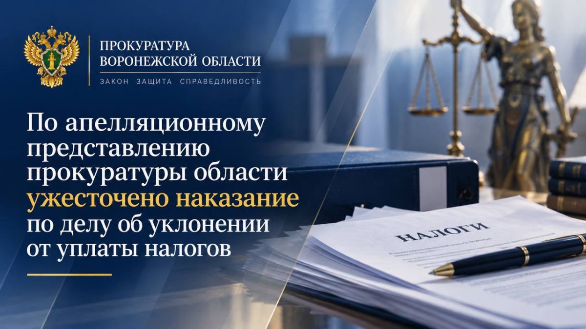 Судом апелляционной инстанции по представлению прокуратуры области ужесточено наказание по уголовному делу