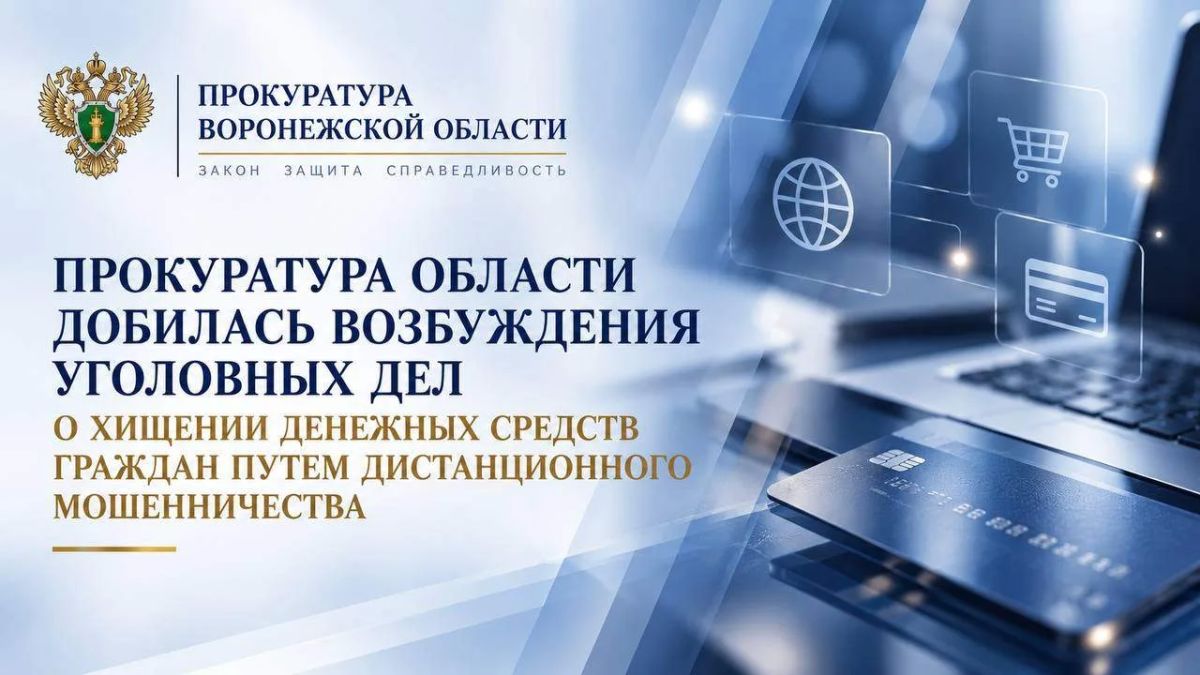 Прокуратура области добилась возбуждения уголовных дел о хищении денежных средств граждан путем дистанционного мошенничества