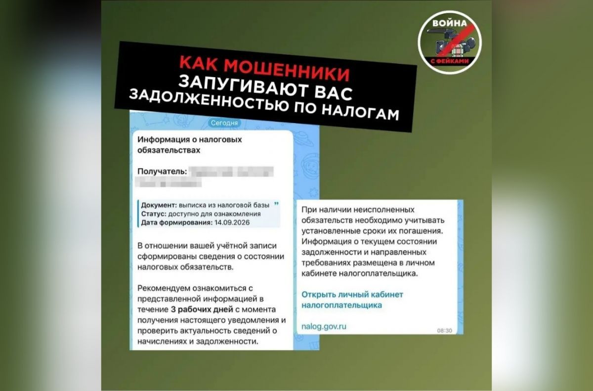 Воронежцев предупредили о фейковых сообщениях от имени налоговой службы
