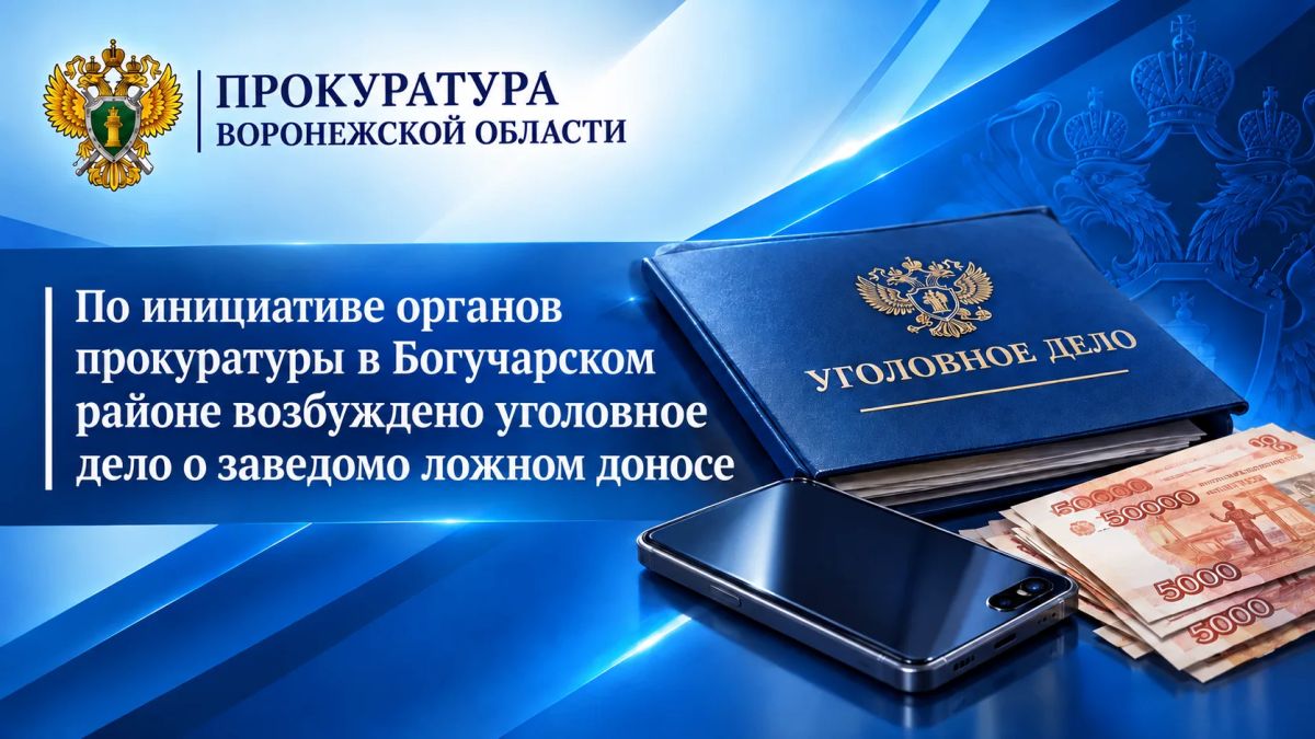 По инициативе органов прокуратуры в Богучарском районе возбуждено уголовное дело о заведомо ложном доносе