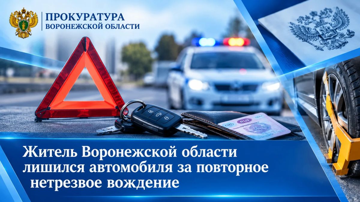 Житель Воронежской области лишился автомобиля за повторное нетрезвое вождение