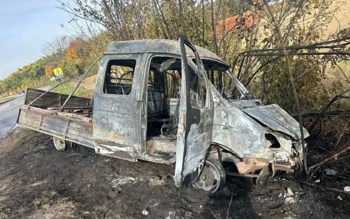ГАЗель сгорела после ДТП с КамАЗом на трассе в Хохольском районе
