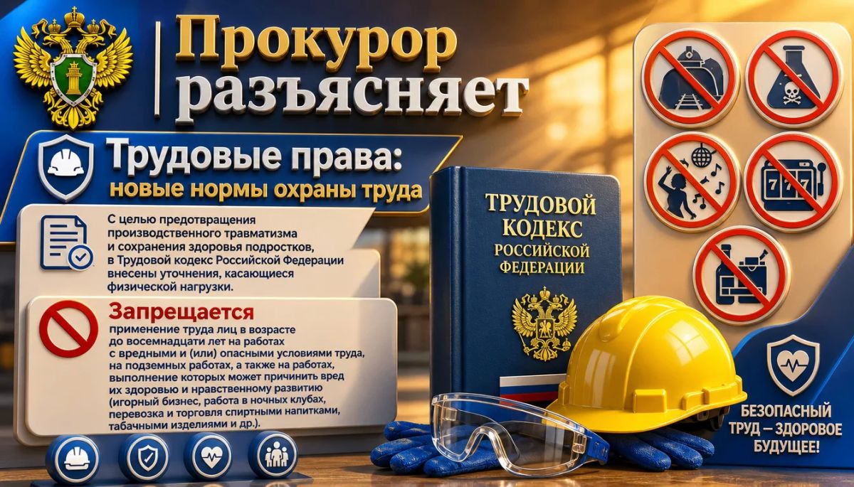 С целью предотвращения производственного травматизма и сохранения здоровья подростков, в Трудовой кодекс Российской Федерации внесены уточнения, касающиеся физической нагрузки
