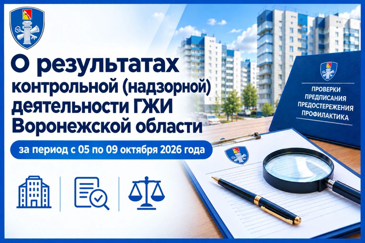 О результатах контрольной (надзорной) деятельности ГЖИ Воронежской области за период с 05 по 09 октября 2026 года