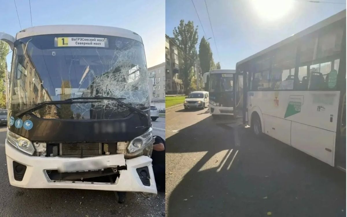 В Левобережном районе Воронежа в массовом ДТП с двумя автобусами пострадали пять человек, включая двухлетнего ребенка