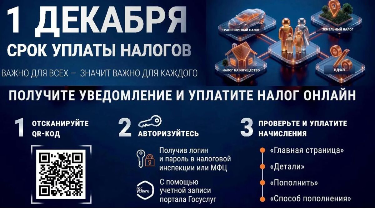 Напоминаем об оплате имущественных налогов!