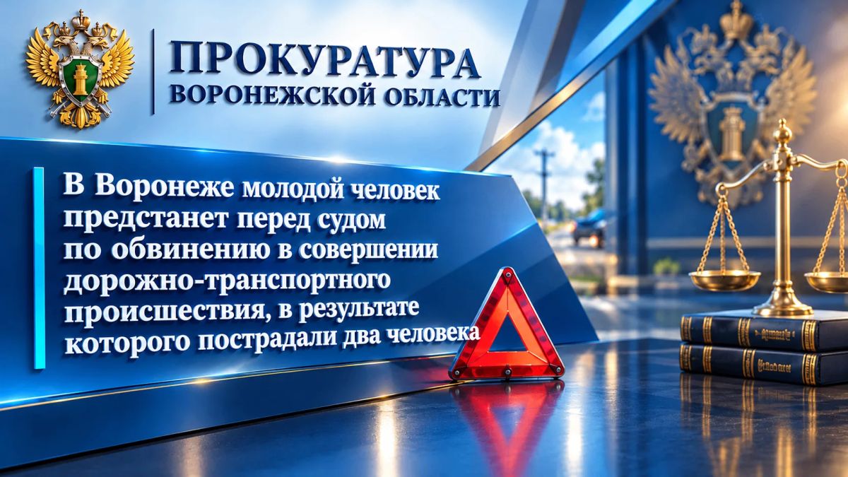 В Воронеже молодой человек предстанет перед судом по обвинению в совершении дорожно-транспортного происшествия, в результате которого пострадали два человека
