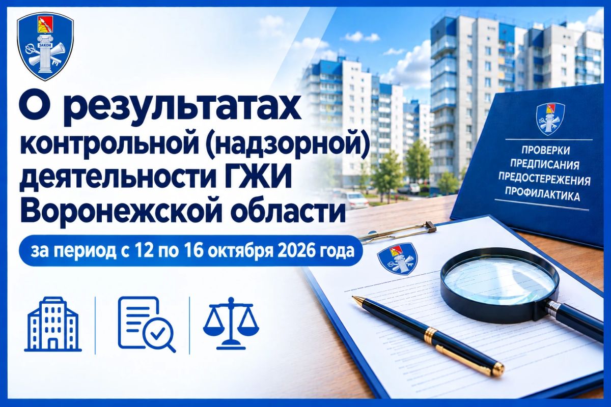О результатах контрольной (надзорной) деятельности ГЖИ Воронежской области за период с 12 по 16 октября 2026 года