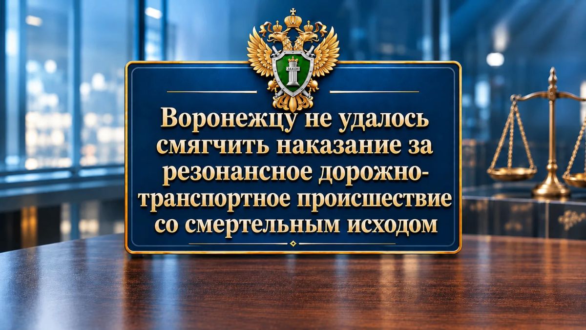 Воронежцу не удалось смягчить наказание за резонансное дорожно-транспортное происшествие со смертельным исходом