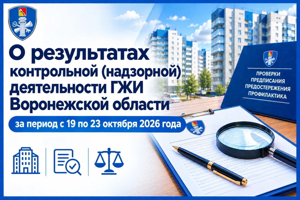 О результатах контрольной (надзорной) деятельности ГЖИ Воронежской области за период с 19 по 23 октября 2026 года